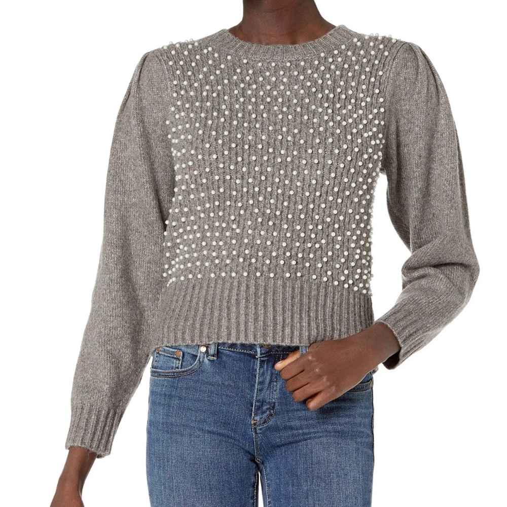 ASTR Cindy Embellished Pearl Sweater